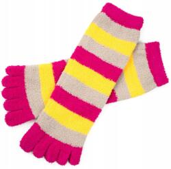 Szaleo Női zokni Stripes lábujjakkal kellemes tapintású és meleg fukszia