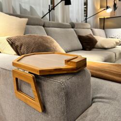  Fa kanapé tálca összecsukható csúszásgátló szőnyeggel Természetes (Składana taca na sofę czarna)