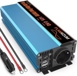  Flamezum inverter 1000 W, 12 V-ról 230 V-ra, tiszta szinusz, 2xUSB
