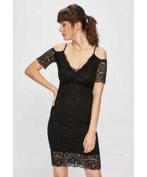 GUESS Fekete Csipke Mini Ruha, Size XS, vállat szabadon hagyó, rövid ujjú (379645)