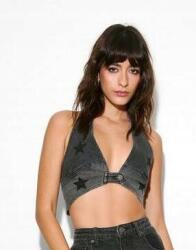 Nasty Gal Farmer Szürke Nyakba Akasztható Felső Csillag Mintás Nyakkivágással V Nasty Gal 36