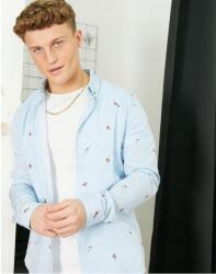 Férfi Ing Kék Virágos Pamut S Aaa