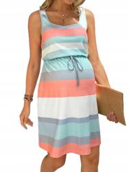 Shein Kismama Csíkos, Casual Pulóverruha 38 M__M