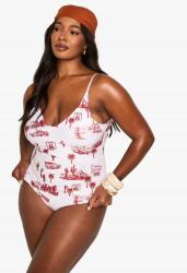 Boohoo Klasszikus Egyrészes Fürdőruha Vállpántokkal Boohoo Nyomtatással 48