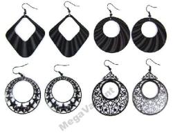  Nagy Hosszú Ezüst Fülbevaló Kerek Rombusz Lógó