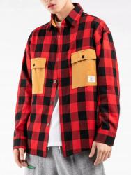 Shein KC04104 Shein Férfi Kockás Ing Rejtett Gombokkal L