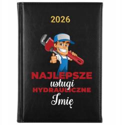 FunnyCase Könyvnaptár 2026 Vízvezeték Szerelési Szolgáltatások Fekete Tervező Ajándék Minták (Kalendarz Czarny USŁUGI HYDRAULICZE)