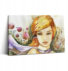 Wallfluent Fotó-Vászonkép Canvas Otthon Tartós Fali Akvarell Nő Fánkok (010030010150000075319)