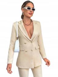 Shein Bézs Gombos Blézer Arany Elegáns 40 L__L