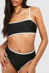 Boohoo Bikini Felső Fekete-fehér Vállpántos Klasszikus Boohoo 42-ES