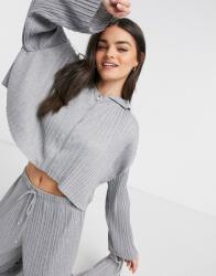  Női Pulóver Szürke Oversize Kapucnis Cipzáras 36-OS S Ads