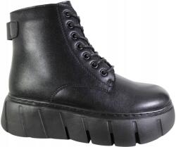 VINCEZA Női Bokacsizma Vinceza 66803 MÉRET36 Bőr Fekete Lico Bélelt Platform (66803)