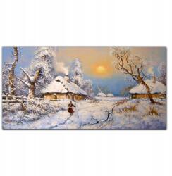 Coloray Vászonkép Falusi kunyhók tél hó 100x50 cm (010030010010000018876)