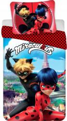 Jerry Fabrics Pamut ágynemű 140x200 katica és a fekete macska katica Miraculous piros (21BS095)