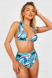 Boohoo KC54314 Boohoo Mintás Bikini Szett Magas Derekú Xs