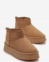  Női papucs, platformos béléssel, camel, 40-es méret (45)