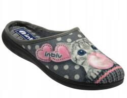 Inblu Női Papucs Inblu EC-93 Szürke Cicás Puha Otthoni Kényelmes (EC000093.025)