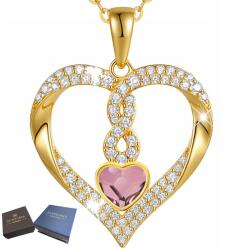 Mennica Świdnicka Nyaklánc Arany Ezüst 925 Szív medál Ajándék Nőnek Cirkóniákkal
