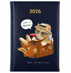 FunnyCase Könyvnaptár 2026 Take A Break sötétkék tervező határidőnapló Ajándék Wz (Kalendarz Granatowy TAKE A BREAK)