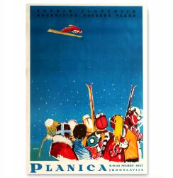  Poszter Szlovénia Planica Síugrás 50x70 (Plakat Vintage Planica Skoki Narciarskie)