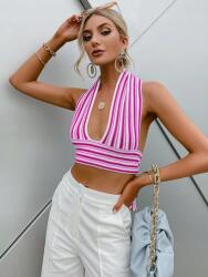 Shein WC22101 Shein Rózsaszín Mély Dekoltázsú Felső Nyitott Hátrésszel (38) S