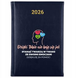 FunnyCase Könyvnaptár 2026 Nem Félek Az Érzelmeimtől Pszichológusnak Minták (Kalendarz Granat NIE BOJĘ SIĘ SWOICH EMOCJI)