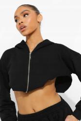 Boohoo Fekete Rövid Cipzáras Női Pulóver 38 M Bco