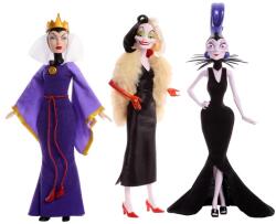 Mattel Disney Antagonista Gonosz királynő, Cruella de Mon, Yzma 3 Gyűjthető babák