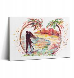 Wallfluent Vászonkép Művészeti Irodába Akvarell Szerelem Miami tengerpartján 30x20 (010030010150000074782)