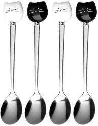  Teáskanál 4 db macska alakú teáskanál Rozsdamentes acél