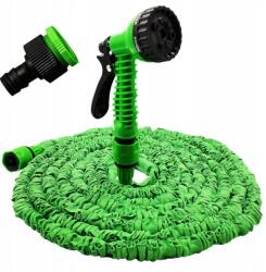  Kerti Tömlő 15m Nyújtható Flexibilis Pisztoly Csatlakozók Erősített (WĄŻ OGRODOWY ROZCIĄGANY ELASTYCZNY PISTOLET)