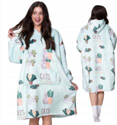  Takaró Pulóver Oversize Meleg Vastag Takaró 2in1 XXL Macskák Szőrme Kapucnis - allegro - 6 405 Ft