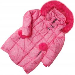  Téli kabát lány kabát meleg fukszia szőrme meleg 122 (G730B)