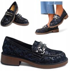 S. Barski 40 Női félcipők Természetes Bőr Őszi lapos sarkú cipők Barski (Barski MR52-178 BLACK)