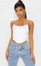 Prettylittlething Pretty Fehér Fűzős Szatén Felső 38-AS