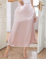 Shein Curve Szatén Szoknya Rózsaszín MIDI 2XL XXL