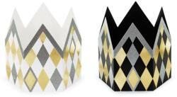 Party Deco Papír szilveszteri koronák arany rombuszok SZILVESZTERi kütyü 2db (KRN11)