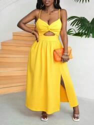 Shein Sárga Cut Out Ruha Vállpántokkal (M) (587554)