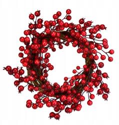 Dommio Piros bogyós koszorú, Ø30cm, mesterséges bogyós gallyak (DA-8701)