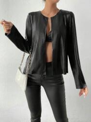 Shein LC71122 Shein Fekete Fényes Ágytakaró Blézer S