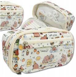  Iskolai tolltartó kétrekeszes tasak szétnyitható Kapibara Kozmetikai táska Nagy (Piórnik Dwukomorowy Saszetka Rozkładany)