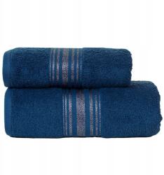 Markizeta Oskar pamut törölköző 50x90 sötétkék bordó, pezsgőszínű cérnával (MAR_82623)