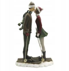 Clayre & Eef Karácsonyi dekoráció egy pár színes figurája sílécen, Clayre & Eef (KL 6PR2782)