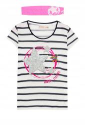 Desigual Fehér Csíkos Flitteres Póló (7-8L) (472352)