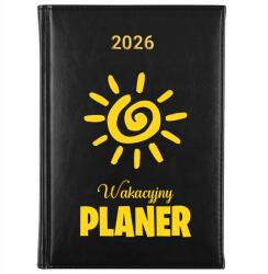 FunnyCase Könyvnaptár 2026 Nyaralási Tervező Fekete Időpont Ajándék Minták (Kalendarz Czarny WAKACYJNY PLANER)