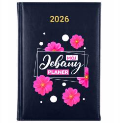 FunnyCase Könyvnaptár 2026 Az Én Tervezőm Sötétkék Tervező Ajándék Minták (Kalendarz Granatowy MÓJ JE*ANY PLANNER)