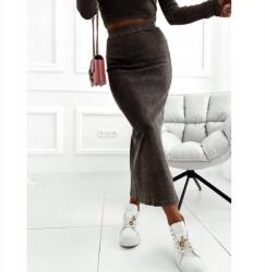  Szürke csíkos szoknya kivágással