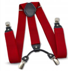EdiBazzar Férfi piros nadrágtartó, állítható, rugalmas, erős pántok (Szelki Czerwone Regulowane Elastyczne Modne)