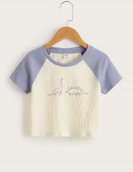 Shein Csíkos Raglán Ujjú Rövid Ujjú Felső, mintás, Size 164, 93% pamut, 7% elasztán