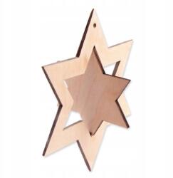 Loveart Csillag fa dísz rétegelt lemezből Loveart 11cm Decoupage dekoráció (LOV-Sklejka)